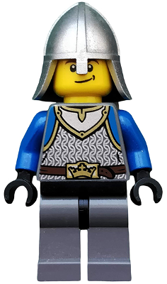 lego 2013 mini figurine cas536 King's Knight Scale Mail Crown Belt, Helmet with Neck Protector, Smirk 