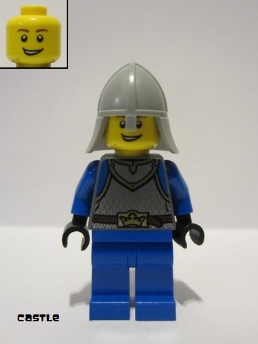 lego 2014 mini figurine cas540 King's Knight Scale Mail Crown Belt, Helmet with Neck Protector, Open Grin 