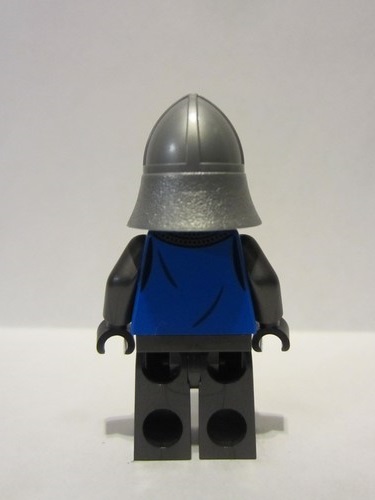 lego 2021 mini figurine cas554 Black Falcon Castle Guard Male, Flat Silver Neck-Protector 