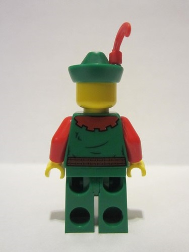 lego 2022 mini figurine cas557 Forestman Red, Green Hat, Red Feather, Quiver, Detailed Face and Torso 