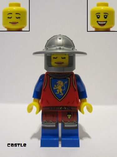 lego 2022 mini figurine cas561 Lion Knight Female, Broad Brim Helmet 