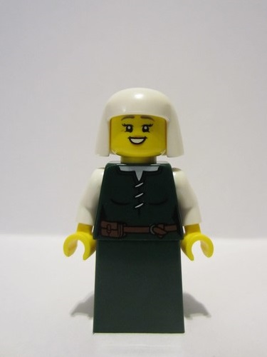 lego 2022 mini figurine cas570 Peasant Lady White Headdress 