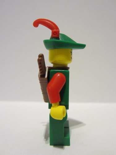 lego 2022 mini figurine cas572 Forestwoman Red, Green Hat, Red Feather, Quiver, Detailed Face and Torso 