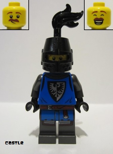 lego 2022 mini figurine cas576 Black Falcon Pearl Dark Gray Detailed Legs Legs, Black Helmet with Eye Slit, Black Plume 