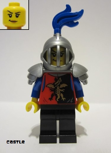 lego 2023 mini figurine cas581 Dragon Knight Female, Black Legs, Flat Silver Helmet and Armor 