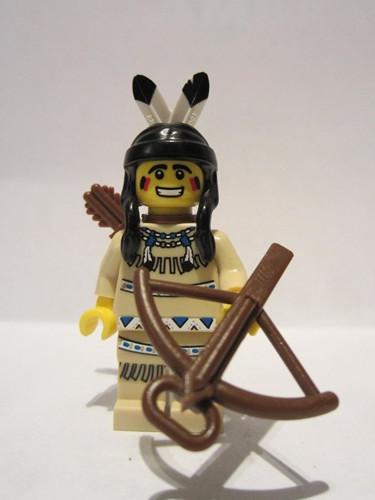 lego 2010 mini figurine col001 Tribal Hunter Indian 