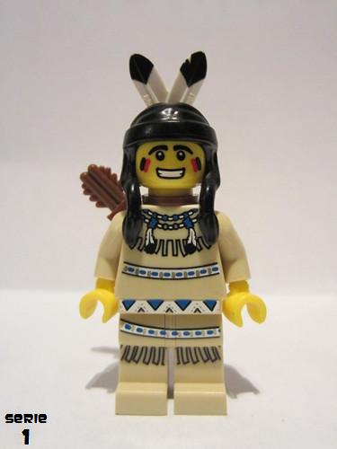 lego 2010 mini figurine col001 Tribal Hunter Indian 