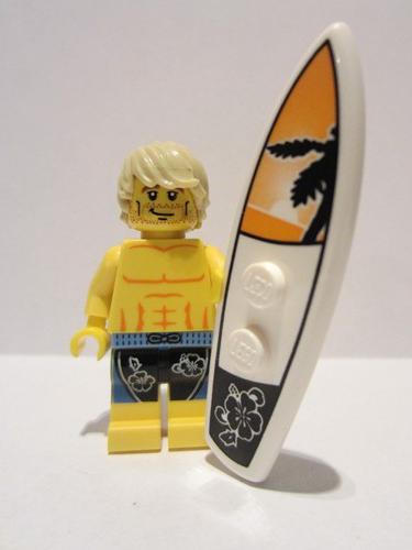 lego 2010 mini figurine col031 Surfer . .