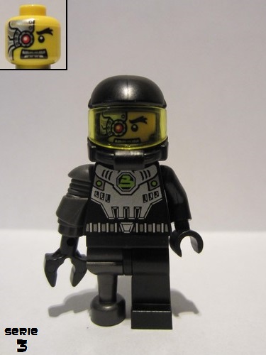 lego 2011 mini figurine col038 Space Villain Pearl Dark Gray Pirate Peg Leg 