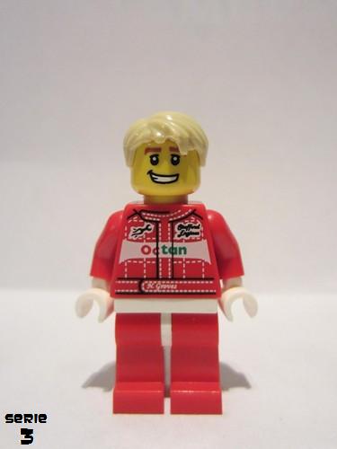 lego 2011 mini figurine col040 Race Car Driver  