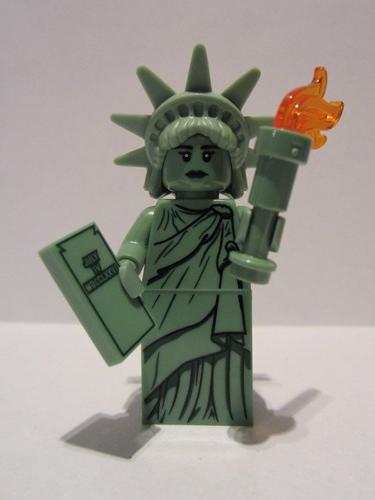 lego 2012 mini figurine col084a Lady Liberty Rubber Hair with Tiara 