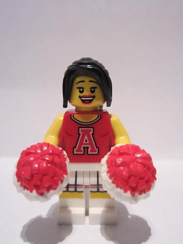 lego 2012 mini figurine col125 Red Cheerleader . .
