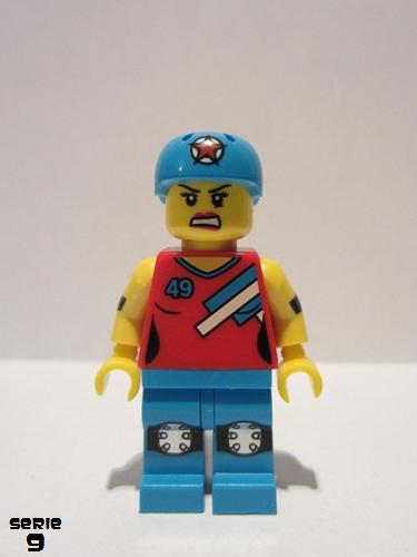 lego 2013 mini figurine col136 Roller Derby Girl