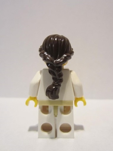 lego 2013 mini figurine col284 Doctor Lab Coat Stethoscope and Thermometer, White Legs with Tan Hips, Long French Braided Female Hair 