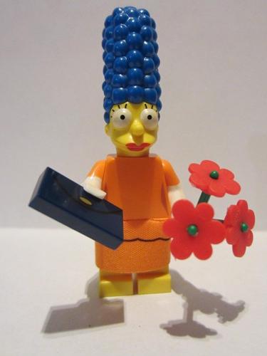 lego 2015 mini figurine sim029 Marge Simpson With Orange Dress 