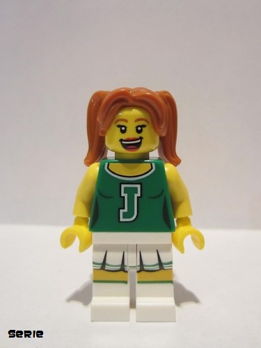 lego 2017 mini figurine col306 Green Cheerleader . .