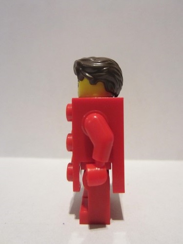 lego 2018 mini figurine col313 Red Suit Brick Guy . .