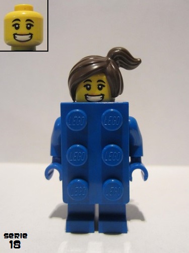 lego 2018 mini figurine col314 Blue Brick Girl . .