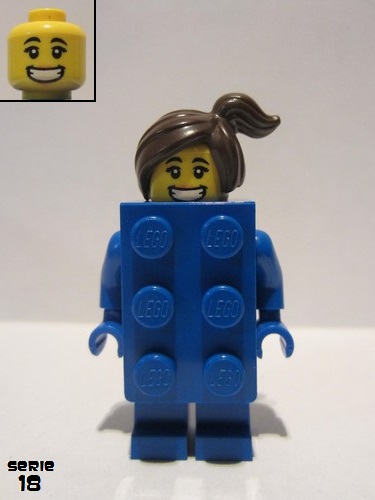 lego 2018 mini figurine col314 Blue Brick Girl