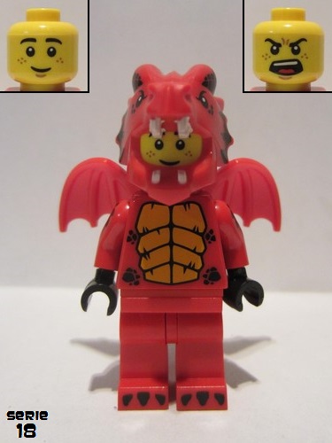 lego 2018 mini figurine col318 Red Dragon Suit Guy . .