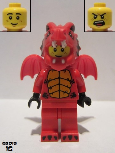 lego 2018 mini figurine col318 Red Dragon Suit Guy