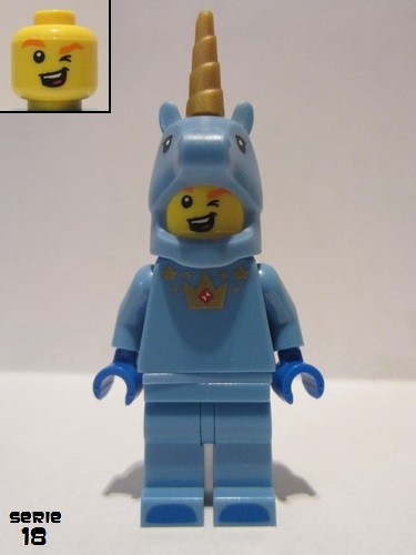 lego 2018 mini figurine col328 Blue Unicorn Knight