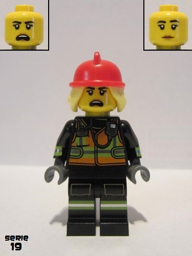 lego 2019 mini figurine col349 Fire Fighter  