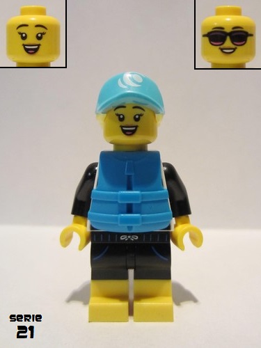 lego 2021 mini figurine col374 Paddle Surfer  