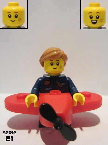 lego 2021 mini figurine col382 Airplane Girl