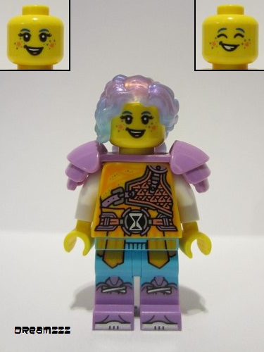 lego 2023 mini figurine drm001 Izzie Medium Lavender Shoulder Pads Armor 