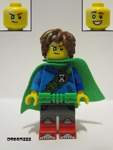 lego 2023 mini figurine drm021 Mateo Bright Green Utility Belt and Cape 