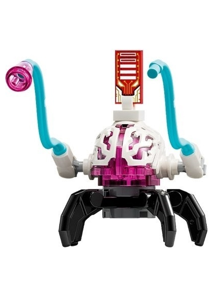 lego 2025 mini figurine drm095 Cyber Brain Spider 4 Legs, Medium Azure Appendages, Black Claws 