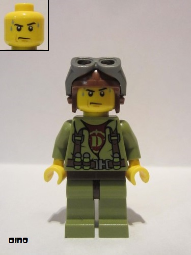 lego 2012 mini figurine dino002 Hero Helicopter Pilot 