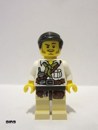 lego 2012 mini figurine dino006 Hero White Shirt with Olive Green Bandana 