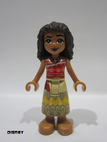 lego 2022 mini figurine dp163 Moana Printed Skirt, Dark Brown Hair 