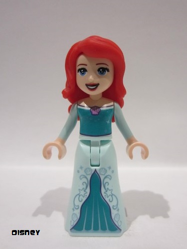 lego 2022 mini figurine dp164 Ariel Human - Light Aqua Dress with Stars, Medium Lavender Shell, Dark Purple Trim 