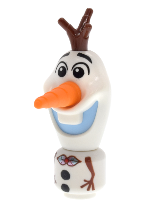 lego 2025 mini figurine dp234 Olaf Micro Doll, Bright Light Blue Mouth, Leaf Bow Tie 
