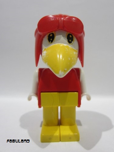 lego 1984 mini figurine fab4f Sandy Seagull / Albert Albatross Red Pilot Helmet, White Head 