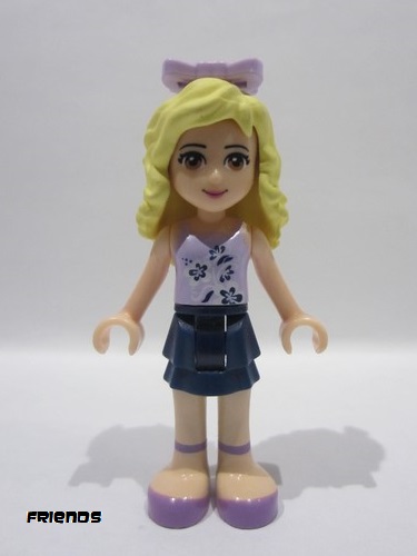 lego 2013 mini figurine frnd049 Danielle Dark Blue Layered Skirt, Lavender Top, Bow 