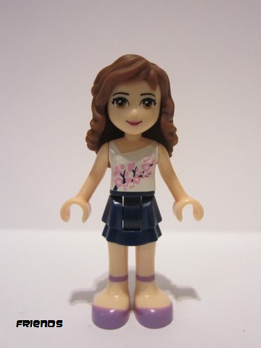 lego 2014 mini figurine frnd062 Olivia Dark Blue Layered Skirt, White Top 