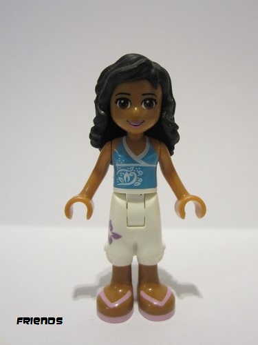 lego 2015 mini figurine frnd200 Kate White Cropped Trousers with Purple Flower, Medium Azure Top with White Trim 