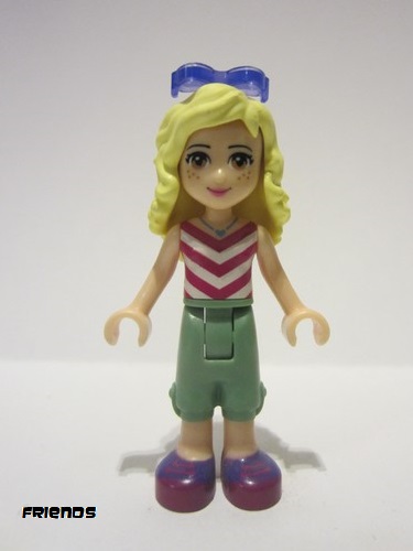 lego 2016 mini figurine frnd168 Naya Sand Green Cropped Trousers, Magenta and White V-Striped Top, Sunglasses 