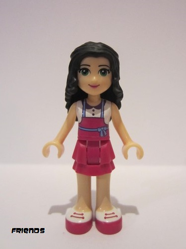 lego 2017 mini figurine frnd183 Emma Magenta Layered Skirt, White Top with Magenta Apron 