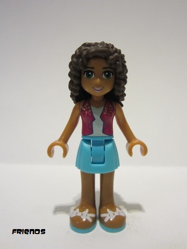 lego 2017 mini figurine frnd198 Andrea Medium Azure Skirt, Magenta Vest Top 