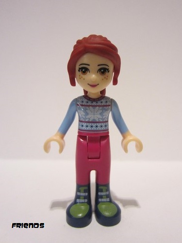 lego 2017 mini figurine frnd212 Mia Magenta Trousers, Bright Light Blue Snowflake Sweater Top 