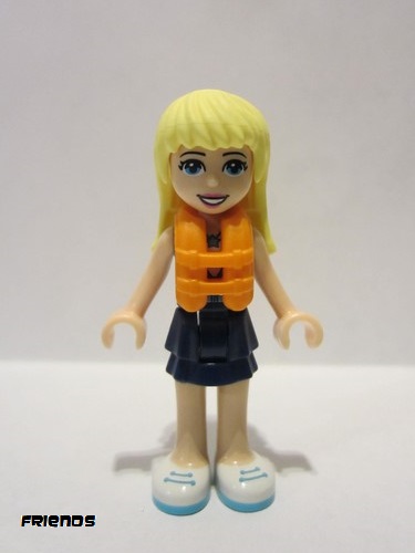 lego 2018 mini figurine frnd246 Stephanie Dark Blue Layered Skirt, Medium Azure and Dark Purple Top, Life Jacket 