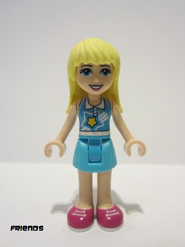 lego 2018 mini figurine frnd251 Stephanie Medium Azure Skirt, Medium Azure and White Top 