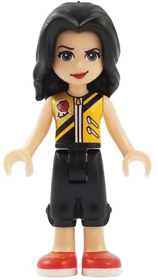 lego 2018 mini figurine frnd252 Vicky Black Cropped Trousers, Bright Light Orange Vest 