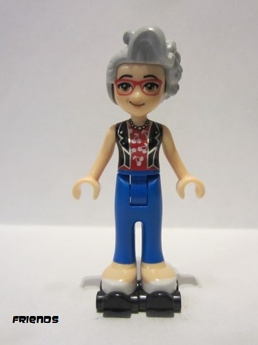 lego 2018 mini figurine frnd254 Dottie Blue Trousers, Black Vest over Red Shirt with Cherries, Black Roller Skates 