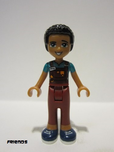 lego 2018 mini figurine frnd262 Dean Dark Red Trousers, Dark Turquoise Overalls Top 